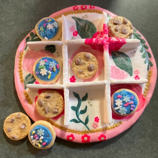 Grandma’s Cookies Handmade Clay Tic Tac Toe Board